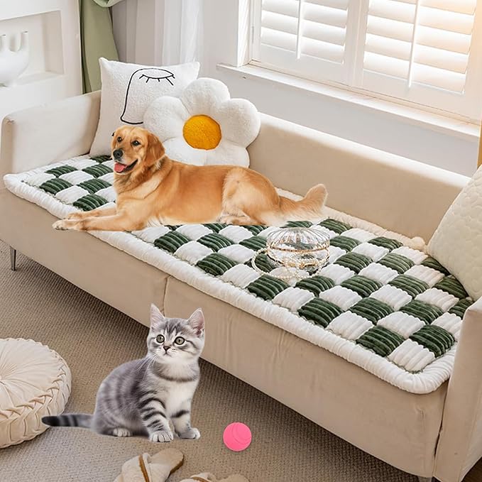 Pet Couch Cover, Couch Cover for Dogs Washable,Durable Pet Couch Covers for Sofa,Pet Friendly Sofa Protector, Large Dog Furniture Shield, Easy Clean Dog Couch Cover(27.6X70.9In,Green)