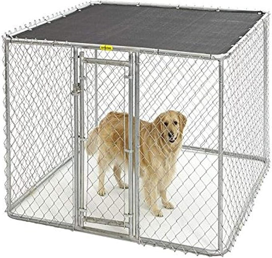 MidWest Homes for Pets Chain Link Portable Kennel with a Sunscreen, 6L x 6W x 4H Feet, K9 Kennel K9664