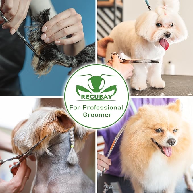 Gold Mantis Professional Dog Shears,8.0" Blender Shear For Medium Large Dog, 75% Thinning Rate