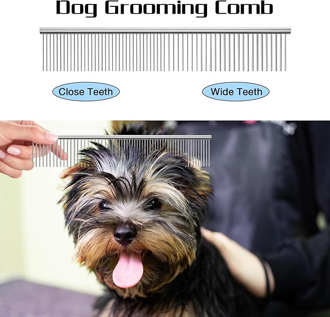 Professional Dog Grooming Scissors with Safety Round Tips, 5 in 1 Dog Grooming Scissors Kit, 4CR Stainless Steel Professional Pet Grooming Shears for Dog, Sharp and Durable, Blue