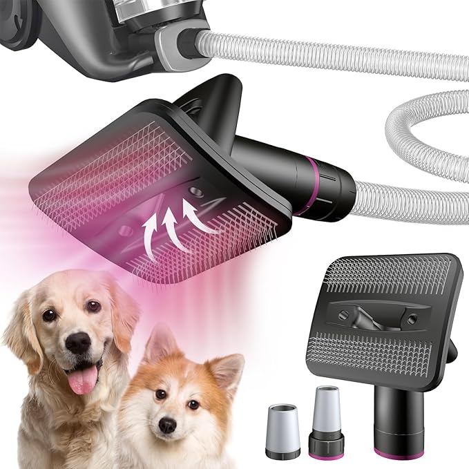 pet grooming vacuum for dogs-Pet Vacuum Grooming Comb Brush Hair Remover Shedding Deshedding Attachment Tool Kit for Dogs and Cats