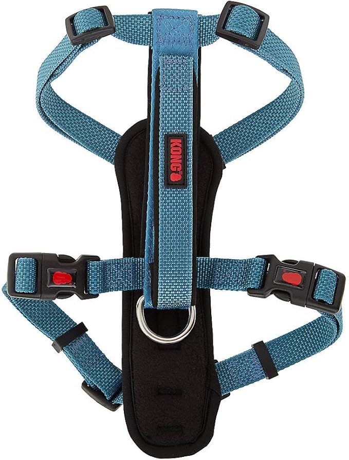 KONG Comfort Padded Chest Plate Dog Harness offered by Barker Brands Inc(Medium, Blue).