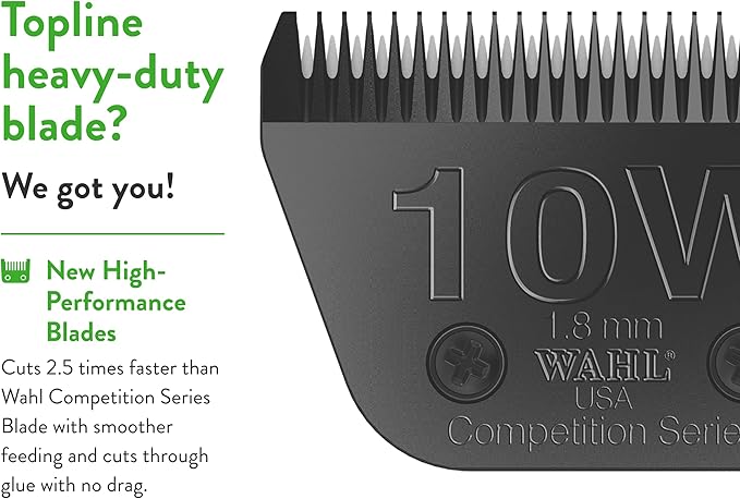 Wahl Professional Animal 10W Extra Wide Ultimate Competition Series Detachable Blade with 1/16-Inch Cut Length (2377-500)