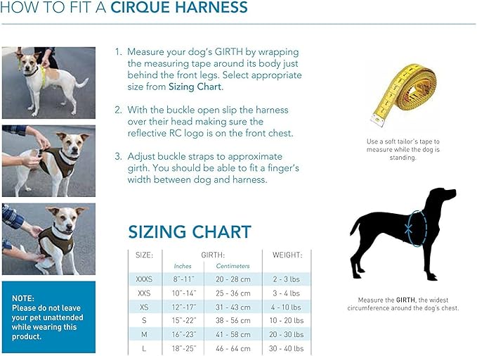 RC Pet Products Cirque Soft Walking Dog Harness, Large, Comic Sounds