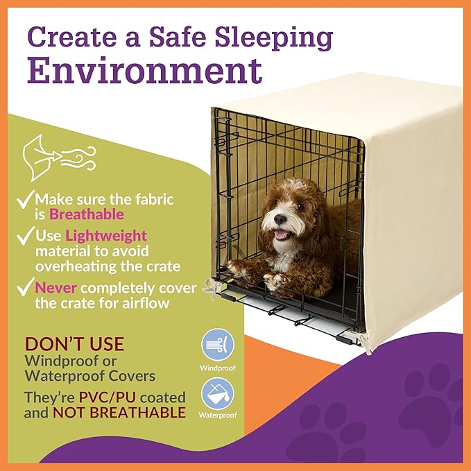 Pet Dreams Dog Crate Cover - Breathable Fabric Kennel Topper for Single-Door Crates, Fits iCrate Dog Cages 18, 24, 30, 36, 42, 48 Inches (Grey, Small, 24")