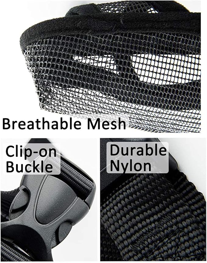 Crazy Felix Nylon Dog Muzzle for Small Medium Large Dogs, Air Mesh Breathable and Drinkable Pet Muzzle for Anti-Biting Anti-Barking Licking(Black,L)