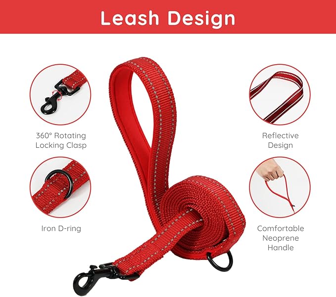 BELLA & PAL Puppy Harness with Leash Set, Dog Harness for Small Dogs No Pull, Dog Leash for Small Dogs, Step in Harness for Extra Small Dogs, Red Harness, XS