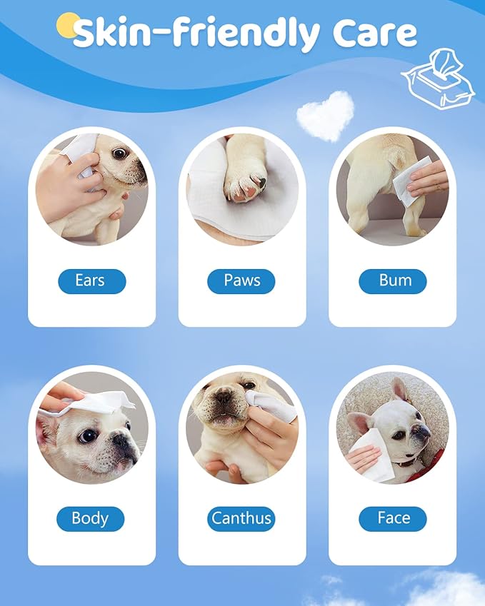 Pawaboo 400 Dog Wipes for Paws and Butt Ears Eyes | Organic Pet Wipes for Dogs | Unscented Hypoallergenic Dog Wipes Cleaning Deodorizing | Extra Thick Paw Wipes for Dogs Cats Pets