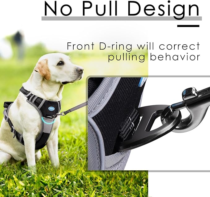 ThinkPet No Pull Harness Breathable Sport Vest with Handle-Dog Harnesses Reflective Adjustable for Medium Large Dogs