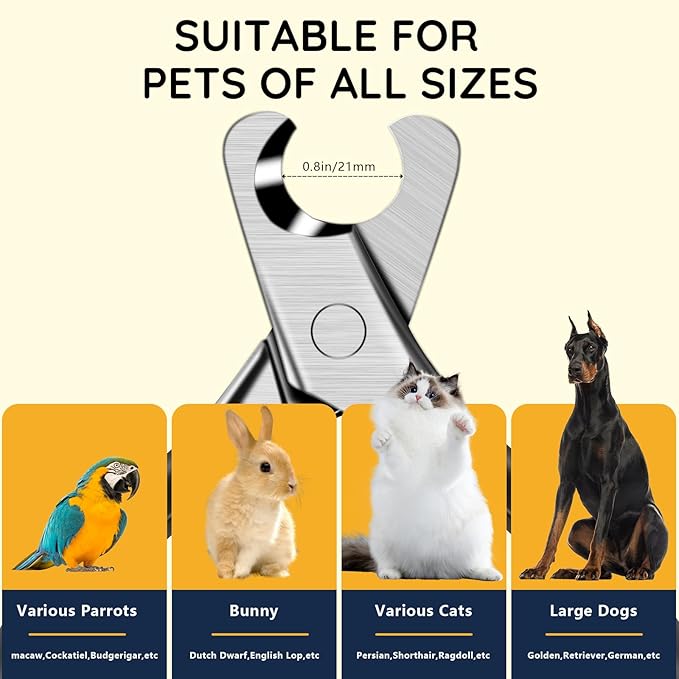 Dog Nail Trimmers Premium Sharp & Safe Dog Nail Clippers Stainless Steel Material Built-in Spring Cat Nail Clipper Cut Nail Like Butter Nail Clippers for Dogs with Nail File and Whetstone