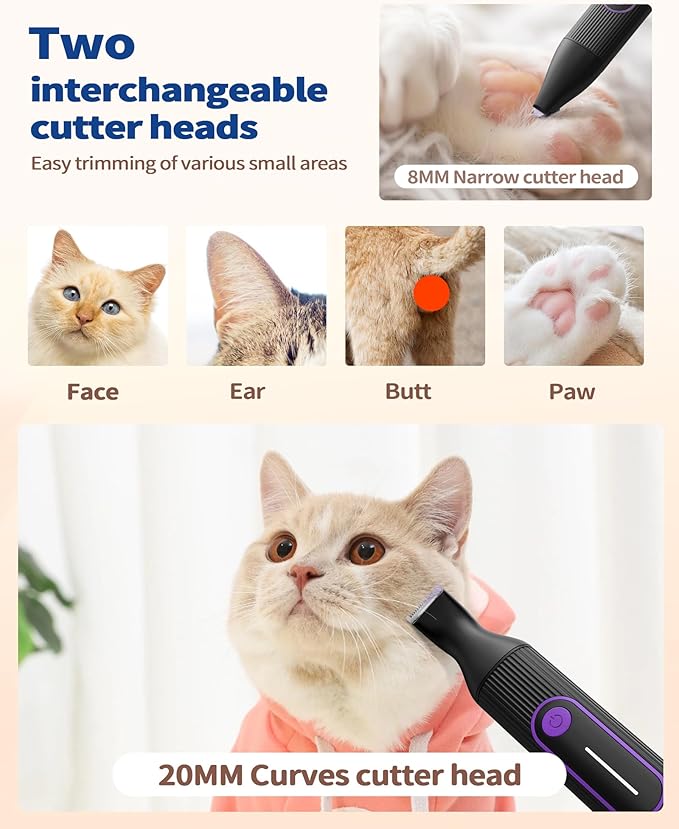 3 in 1 Dog Grooming Kit for Heavy Thick Hair&Coats, Low Noise Dog Clippers for Grooming, Rechargeable Cordless Pet Shaver with Storage Box, Dog Paw Trimmer for Small and Large Dogs Cats