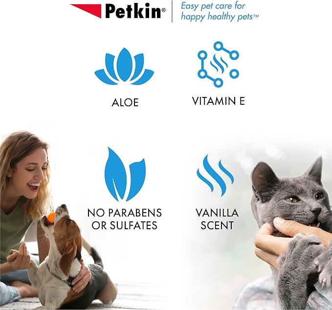 Petkin Mega PetWipes, 200 Wipes - Pet Wipes for Dogs and Cats - For Face, Paws, Ears, Body and Eye Area - Super Convenient Dog Cleaning Wipes, Ideal for Home or Travel - Easy to Use