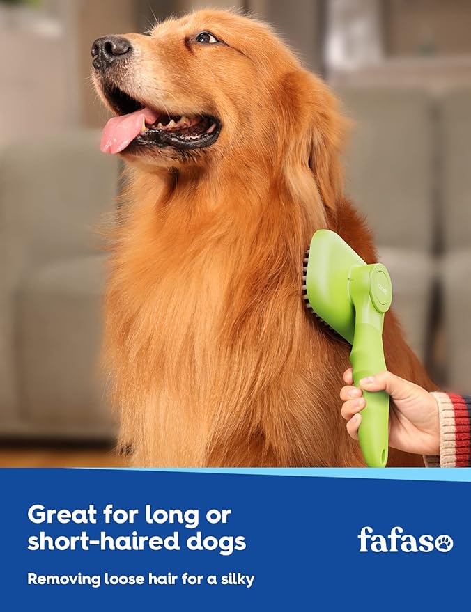 Dog Bath Brush, Pet Grooming Brush for Dogs and Cats, All Hair Types including Short and Long, Apple Green