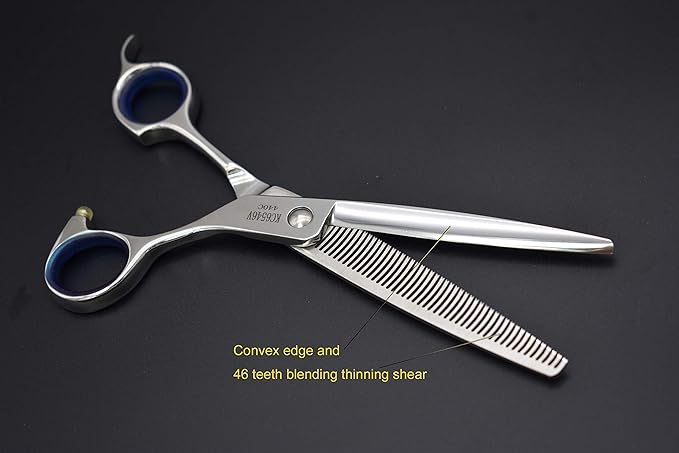 Dog Grooming Professional Scissors 6.5 Inch 46-Tooth Thinning Shear/Blender For Pet/Dog/Cat Grooming Great Gifts for Professional Groomer (6.5" Thinner)