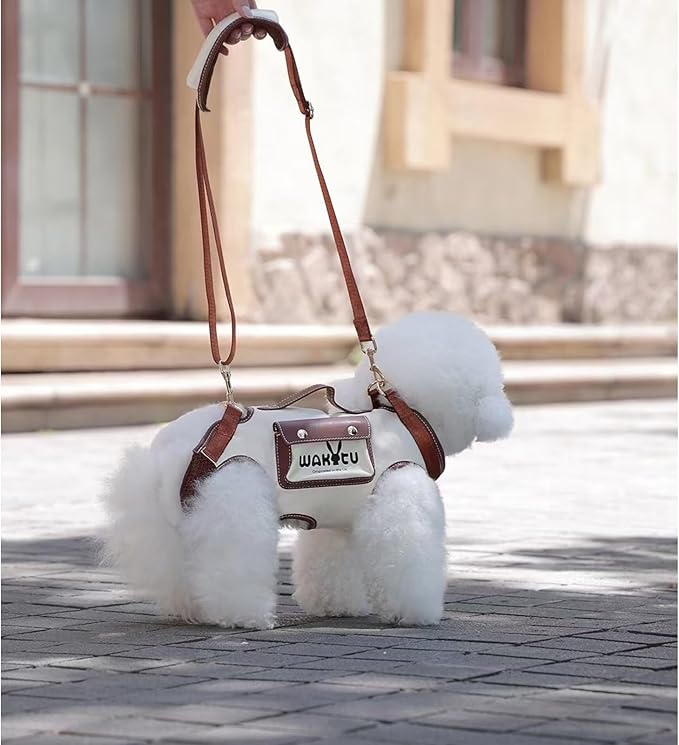 Dog Lift Harness Dog Carrier Dog VES Harness Adjustable Dog Leash with Small Puppy Treat Bag,Fits Most Cars,XS