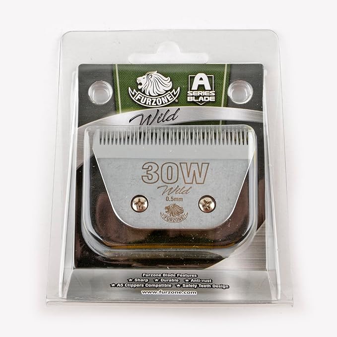 Detachable Blade - Size 30W Wide Blade 1/50", Made of Extra Durable Japanese Steel, Compatible with Most Andis, Oster, Wahl A5 Clippers