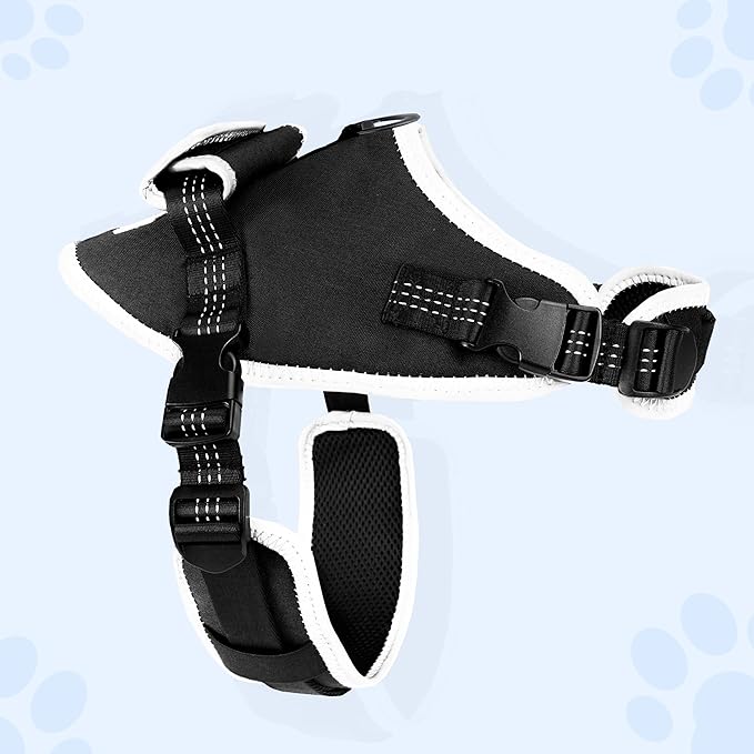 Reflective Tactical Vest Harness, Heavy-Duty for Large Dogs, Adjustable with Handle, Ideal for Training, Hunting, Walking - Black, XL.