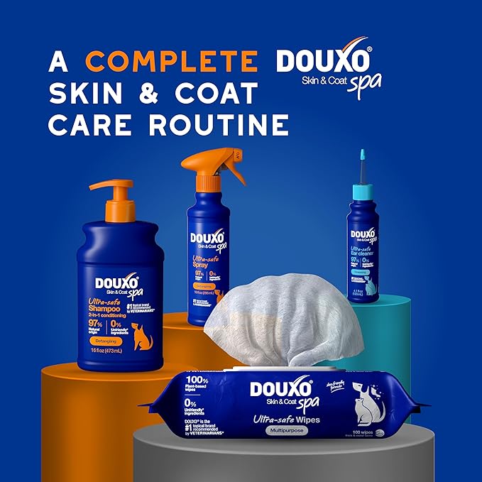 DOUXO® Skin & Coat SPA - Ultra-Safe Detangling Spray for Dogs, 10 fl oz, Safely Detangles and Nourishes The Coat, Leaves The Coat Soft, Revived and Tangle-Free, Skin-Friendly Formula