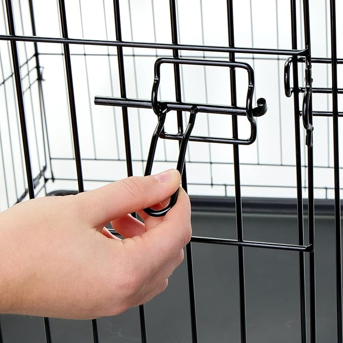 Carlson Pet Products Secure and Foldable Single Door Metal Dog Crate, Medium,Black