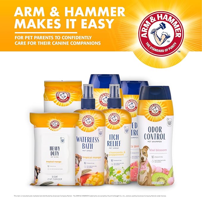Arm & Hammer for Pets 5-in-1 Pet Shampoo with Conditioner, Vanilla Sandalwood Scent - Deodorizing, Skin Soothing, and Moisturizing Ingredients, Dog Oatmeal Shampoo with Aloe and Shea Butter, 20 Fl Oz