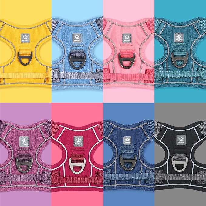 Pawaii Dog Harness for Small Dogs, Dog Harness with Pet ID Tag, No Choke Dog Harness, Adjustable Soft Padded Pet Vest with Easy Control Handle