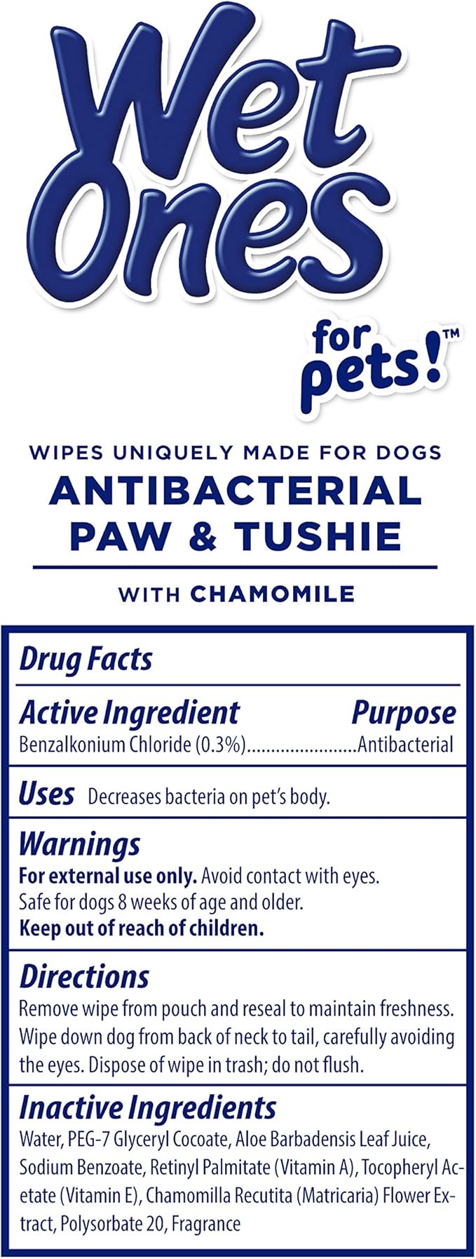 Wet Ones for Pets Paw & Tushie Dog Wipes With Chamomile, 30 ct - 8 Pack | Dog Wipes For All Dogs in Tropical Splash Scent | Dog Grooming Wipes, Dog Bathing Supplies, Pet Wipes for Paw and Butt