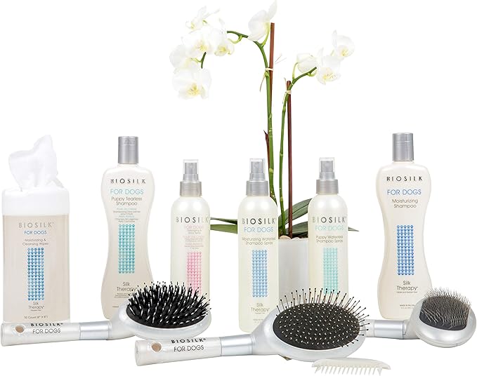 BioSilk for Pets Slicker Dog Brush for Pet Hair Removal | Removes Mats, Tangles & Loose Hair with Minimal Effort & Comfort | Suitable for Long or Short Haired Dogs