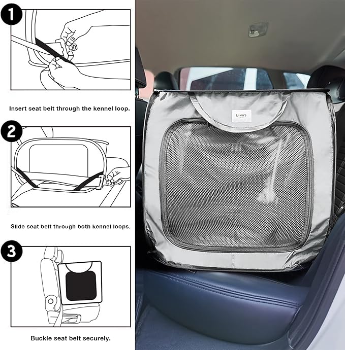 Love's cabin 36in Portable Large Dog Bed - Pop Up Dog Kennel, Indoor Outdoor Crate for Pets, Portable Car Seat Kennel, Cat Bed Collection, Grey