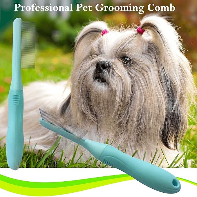 Pet Brush – Brush for grooming Dogs and Cats – Cat Comb for Matted Hair – Dog Comb, Cat Comb – Effective Detangling of Matted Fur and Knots - Green