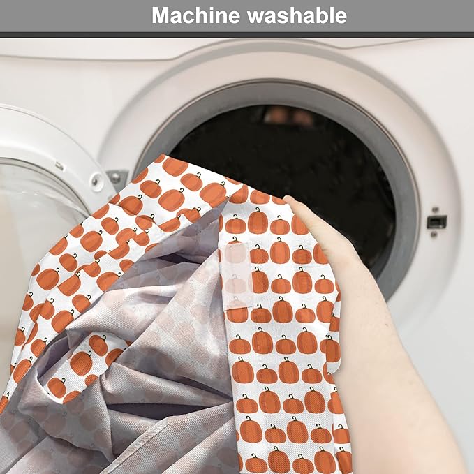 Lunarable Autumn Pumpkin Dog Crate Cover, Simplistic Halloween Fruit Pattern on Plain Backdrop, Easy to Use Pet Kennel Cover for Medium Large Dogs, 36 Inch, Orange Green