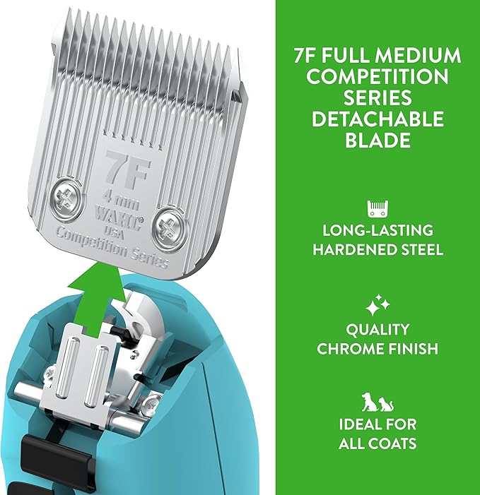 Wahl Professional Animal Competition Series Detachable Blade - 4/25-Inch Cut Length, 7F Full Medium (2368-100)
