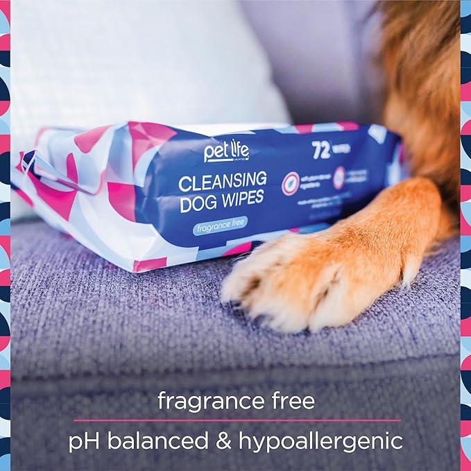 Pet Life Unlimited Pet Wipes for Dogs, Dog Cleaning Wipes - Plant-Based Dog Wipes with Moisturizing Aloe Leaf & Calendula - Made in The USA - Fragrance Free Dog Grooming Wipes - 72ct (Pack of 1)