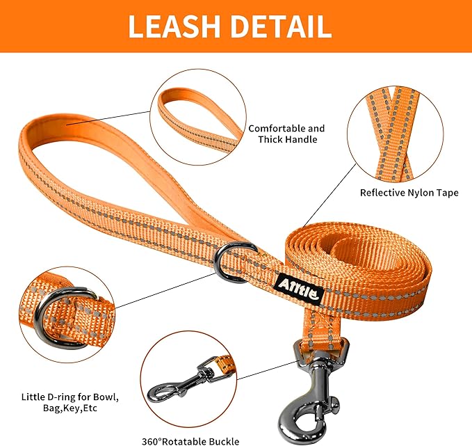 AIITLE Escape Proof Dog Harness - Step in Adjustable Dog Harness No Choke Over with Breathable Mesh and Quick-Release Buckle for Spring- Outdoor Walking, Camping, Training for Medium Dogs Orange XL