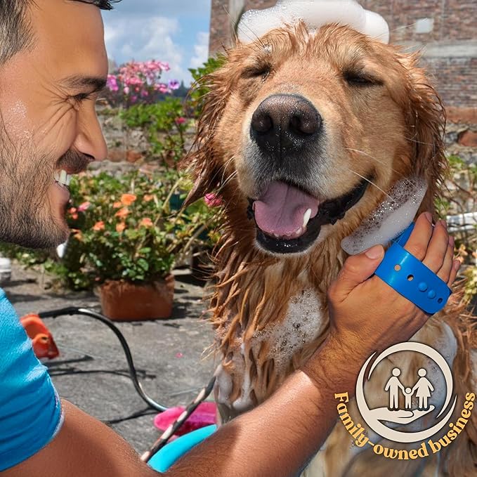 Dog Bath Brush - Silicone Grooming and Shedding Brush for Dogs & Cats, Puppy Essentials Dog Shampoo Brush, Pet Hair Removal Tool for Deep Clean & Massage