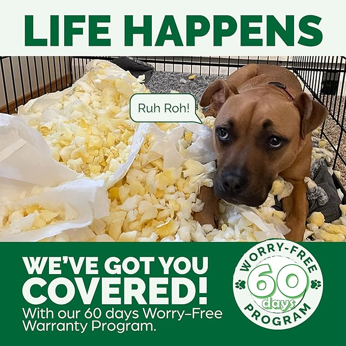 Furhaven Orthopedic Dog Bed for Large/Medium Dogs w/ Removable Bolsters & Washable Cover, For Dogs Up to 55 lbs - Two-Tone Plush Faux Fur & Suede L Shaped Chaise - Marine Blue, Large