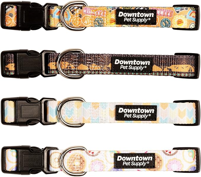 Downtown Pet Supply - Best, Cute & Fancy Dog Collar - Lightweight Adjustable Dog Collar with Quick Buckle & D-Ring - Hand Wash Safe - Chevron - L - Large Dog Collar