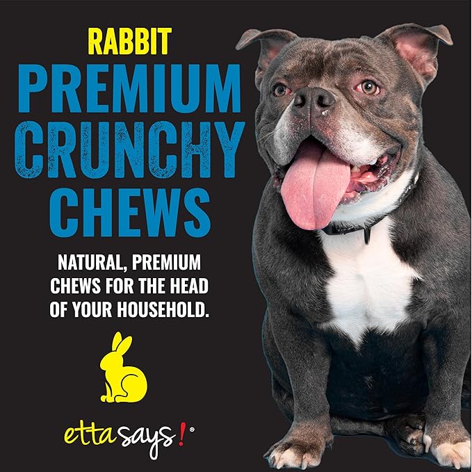 etta says! Premium Crunchy 4.5" Rabbit Dog Chews - Grain-Free Dog Treats, Good for Teeth, Easy to Digest - Made in The USA (36 Count Pack of 1)