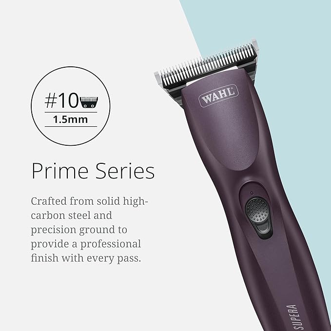 WAHL Pro Animal Wide Prime Series Blades - Professional Fine Tooth Pet Clipper for Horse, Cat & Dog Grooming - Made from High-Carbon Steel - #10W, 1.5mm