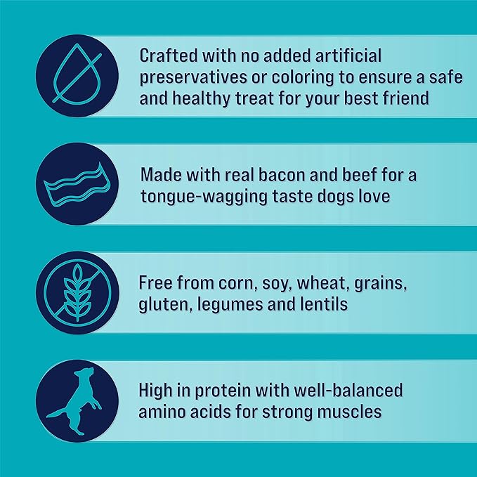 Stewart Freeze Dried Dog Treats, PuffPops Bacon and Cheeseburger Recipe, Gluten Free, 5.8 Ounce Resealable Pouch, Made in USA, Dog Training Treats