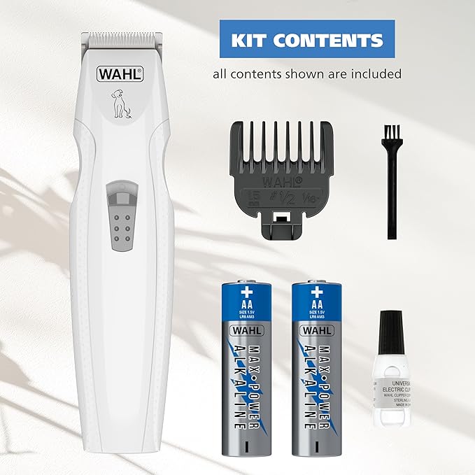 Wahl Yelp-Free Battery-Operated Dog Trimmer for Grooming – Ideal for Detail Trimming Face, Paws, & Ears for Dog Hair Removal - Model 3026955