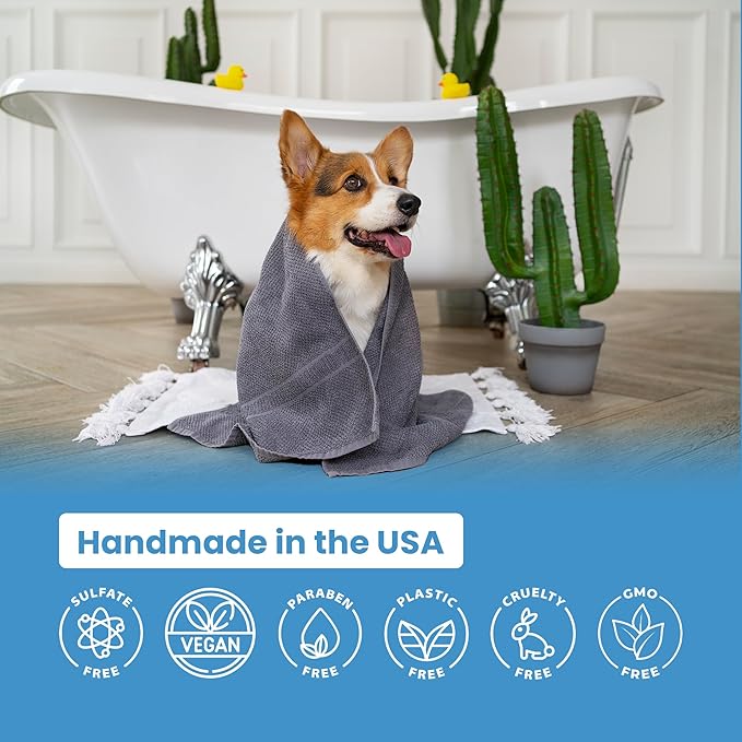 Medicated Organic Dog Shampoo Bar for Hot Spots, Dry Coat, and Allergies, All Natural Dog Shampoo with Neem, Aloe, and ACV, Eco-Friendly, Vet Recommended, 2 Bars for Sensitive Skin Relief