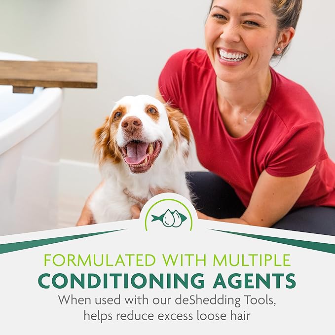 FURminator deShedding Ultra Premium Shampoo with Pump, 1 Allon, Shampoo for Dogs Helps Reduce Excess Shedding