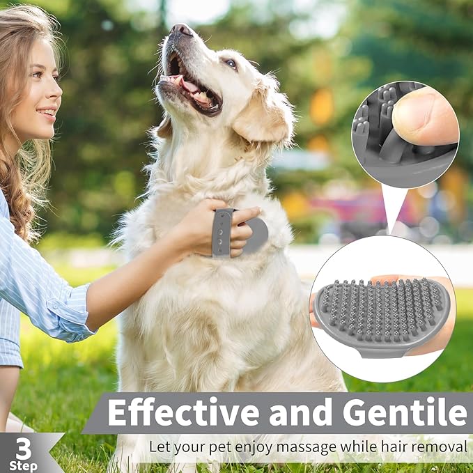 Comotech 3PCS Dog Bath Brush (Blue Gray Black)