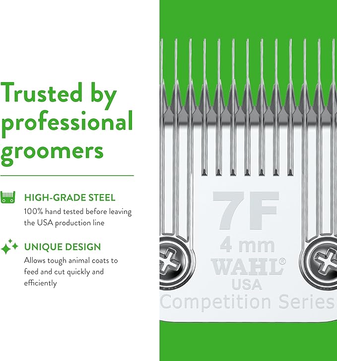 Wahl Professional Animal Competition Series Detachable Blade - 4/25-Inch Cut Length, 7F Full Medium (2368-100)