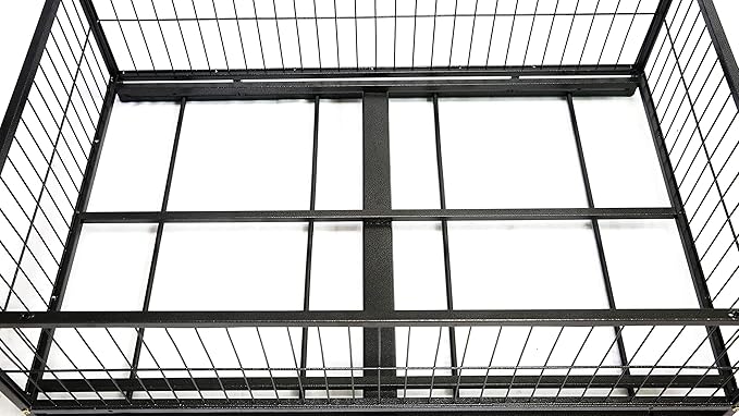 Homey Pet 43" Dog Whelping Box for Puppies, Heavy Duty Metal Whelping Box for Small Breed Dogs with Washable Plastic Floor, Removable Tray and Four Lockable Wheels