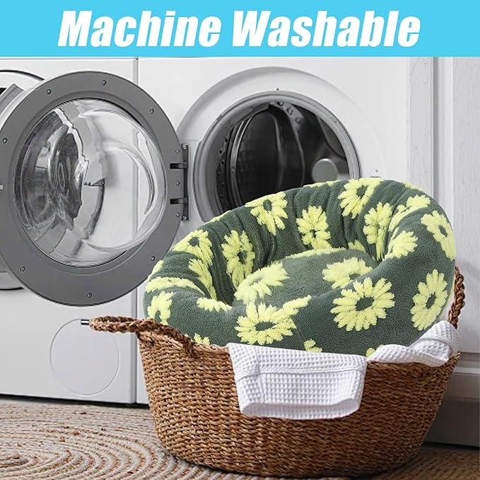 HYQ Small Dog Bed, Cat Beds for Indoor Cats, Dog Beds for Small Dogs with Anti-Slip Bottom, Cute Puppy Bed Washable-Yellow-20inch