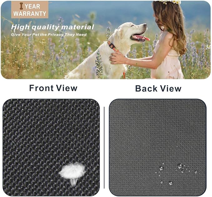 HiCaptain Folding Metal Dog Crate Cover for 36 Inch Wire Pet Cage (Black)