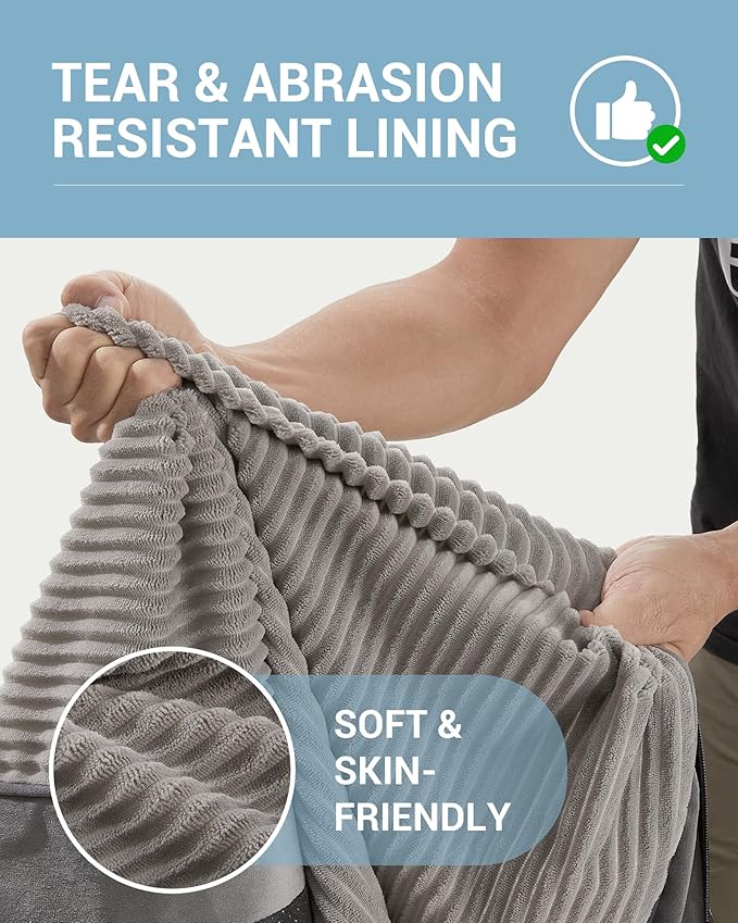 OhGeni 41 Inch Orthopedic Waterproof & Machine Washable Dog Bed with Egg Crate Foam Support, Non-Slip Bottom and Removable Pet Bed Cover for Extra Large, Large, Medium, Small Dogs (Gray)