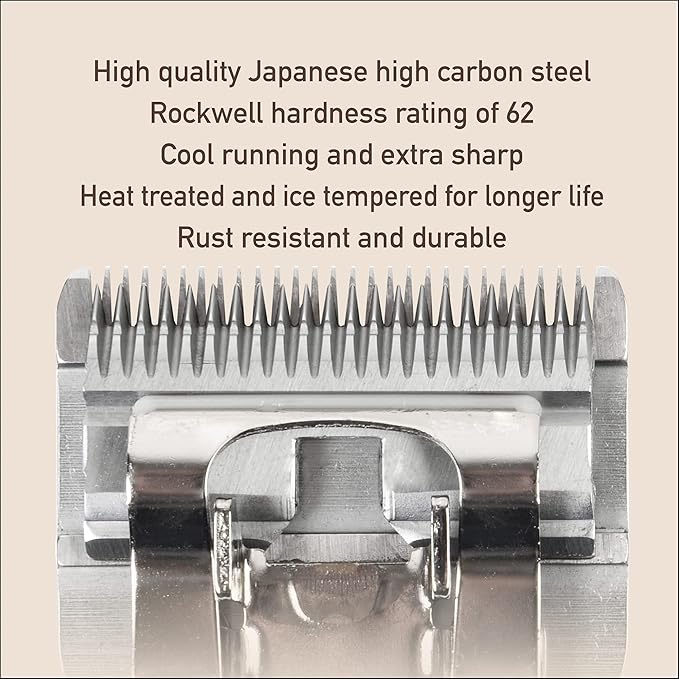 Detachable Blade - Size 7F Blade 1/8", Made of Durable Japanese Steel, Compatible with Most Andis, Oster, Wahl A5 Clippers