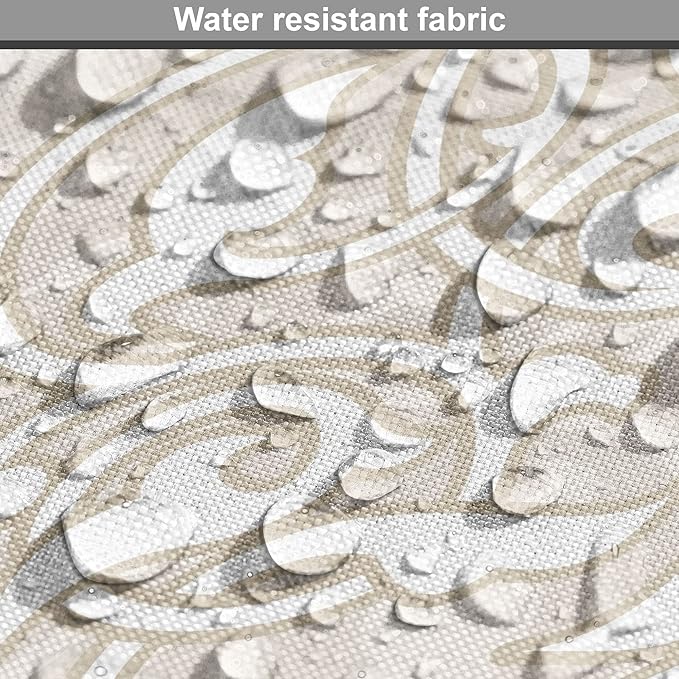 Lunarable Cream Dog Crate Cover, Oriental Motifs with Antique Damask Inspired Design Retro Revival Swirls, Easy to Use Pet Kennel Cover for Cats & Medium Dogs, 30 Inch, Beige White